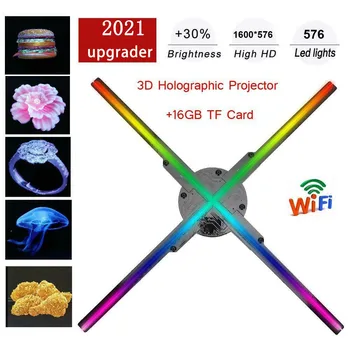 56 См WiFi 3D Голограмма Проектор Управление Вентилятором Голографический Дисплей 576 светодиодов Вечерние Украшения Голограммы LED WiFi/PC Control