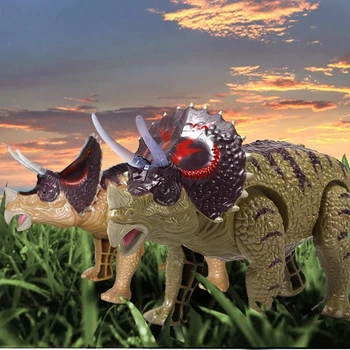 Имитационная игрушка-динозавр Со вспышкой При ходьбе Умный робот-динозавр Может воспроизводить музыку При вождении Реалистичная форма Игрушки-динозавра животного
