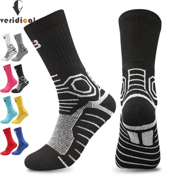 Элитные мужские Баскетбольные носки на открытом воздухе Хлопчатобумажные Яркие цветные Амортизирующие полотенца Для Велоспорта, Бега, футбола, спортивных дорожных Носков