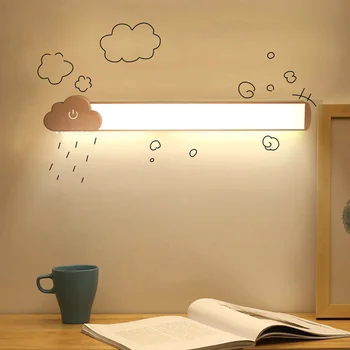 Светодиодная лампа для зарядки Creative Cloud в общежитии, защита глаз, Специальная настольная лампа для студенческого кабинета, шкаф, магнитная лампа на присоске