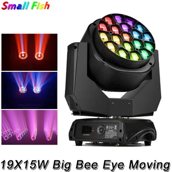 19X15 Вт RGBW Четырехцветная Лампа LED Big Bee Eye Moving Head Lights DJ Disco Профессиональный Сценический Эффект Wash Light Для Вечеринки, Свадьбы