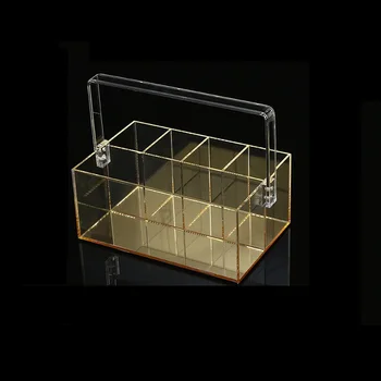 Акриловая Косметика Портативный Зеркальный Ящик Для хранения Прозрачной Губной Помады Средства по уходу за кожей Разделительная Коробка для отделки рабочего стола