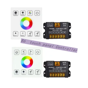 86 Сенсорная панель дистанционного управления Одноцветный/CCT/RGB/RGBW/RGBWC (RGB + CCT) Контроллер светодиодной Ленты 2,4 G RF Переключатель Диммер DC 5V 12V 24V