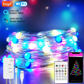 Tuya Smart LED Light Сказочные Гирлянды 10 м 66 светодиодов RGB Dreamcolor Music Sync USB Strip Light для Smart Life APP Remote Control