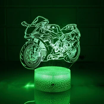 Мотоцикл, велосипед, креативные подарки, светодиодный сенсорный пульт дистанционного управления, красочный 3D ночник для домашнего декора комнаты, Ночник, прикроватные светильники