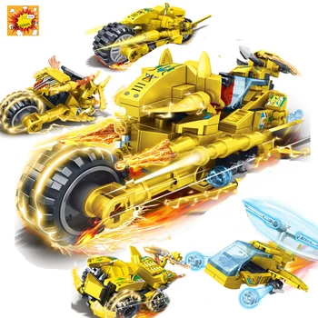 Новый 4 В 1 Золотой мотор, модель Dragon Knight, строительные блоки, детские игрушки для мотоциклов, кирпичи, подарок для детей, мальчиков