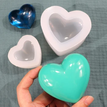 Силиконовая форма в форме сердца для изготовления кристаллов 
