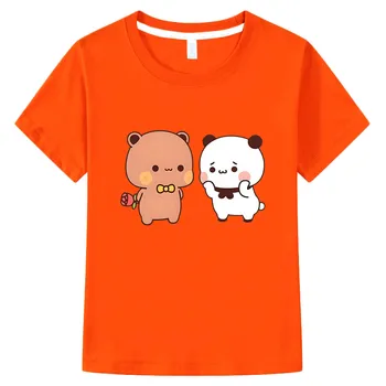 Повседневные футболки с изображением медведя Панды Бубу и Дуду Харадзюку, футболка с мангой/комиксами, футболка из 100% хлопка, футболка в стиле Фанко Поп для мальчиков/девочек