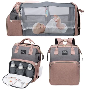 Многофункциональная складная сумка для мамы, Переносная дорожная кроватка для ребенка, сумка для подгузников, Большая вместительная сумка для подгузников для беременных, рюкзак для коляски