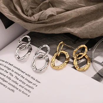Женские серьги-гвоздики из стерлингового серебра 925 пробы с неправильным круговым дизайном, подарок для женщин, Аксессуары для сережек, Ювелирные изделия 2021 года, изысканные