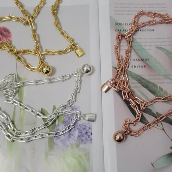 U-образные ожерелья с замком для женщин из розового золота 18 Карат, модные высококлассные классические роскошные ювелирные изделия из стерлингового серебра 925 пробы Оптом