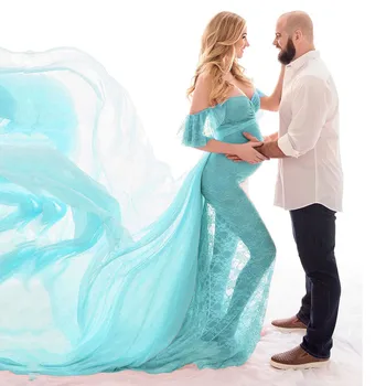 Кружевное Хлопчатобумажное платье для беременных с V-образным вырезом для беременных, легкое платье Макси для беременных, реквизит для фотосессии, одежда