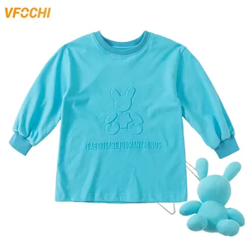 VFOCHI 2022/ Новые платья для девочек с сумкой в виде кролика, Весенне-осенняя Одежда для девочек, Детские платья с длинными рукавами для девочек, Повседневные платья для девочек