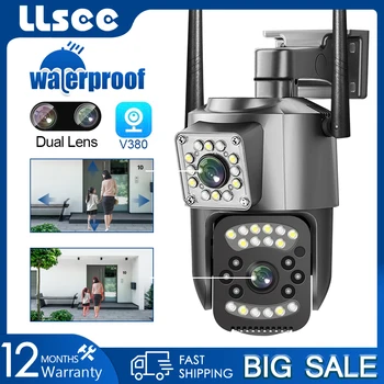 LLSEE V380 PRO 8MP 4K CCTV WIFI Камера IP Камера Мониторинга безопасности Цветное Ночное Видение AI Обнаружение Сигнализации Водонепроницаемый