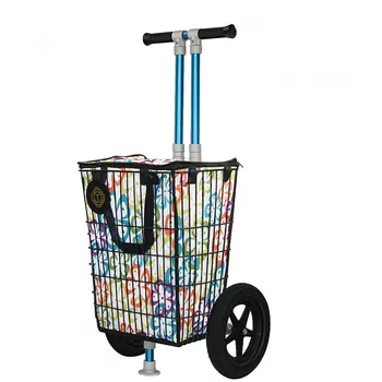 12-дюймовая универсальная корзина для покупок с большим колесом, рассчитанная на 50 кг, велосипедный прицеп для кемпинга с продуктами