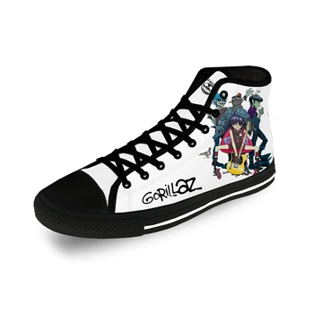 Gorillaz Рок-группа ChakaKhan, крутая Повседневная ткань, Модная Парусиновая обувь с 3D принтом, Мужские И женские Легкие Дышащие Кроссовки