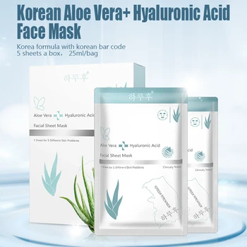 Корейская шелковая увлажняющая маска-простыня с коллагеном, зеленым чаем, витамином С, Алоэ Вера, Органическая маска для лица