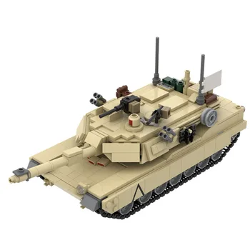 1072 шт. Военная Униформа Второй мировой войны MOC Масштаб 1:36, американская модель основного боевого танка M1A2 Abrams, креативные идеи, высокотехнологичные Игрушечные Блоки для бронированных автомобилей