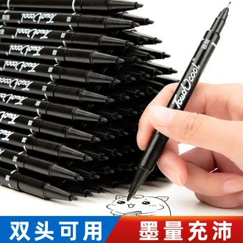 Ручка с крючком, черная художественная специальная черная маслянистая маркерная ручка, детская живопись, учащиеся с обводкой, быстросохнущая водонепроницаемая ручка