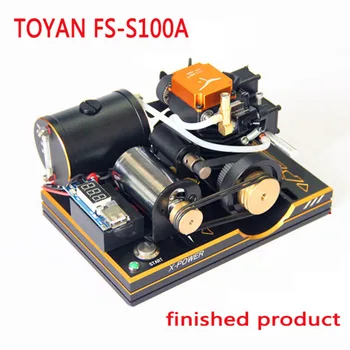 TOYAN FS-S100A Мини-Модель 4-Тактного двигателя 12 В Бензиновый генератор постоянного тока на метаноле с USB-Зарядным устройством для телефона, Цифровым Дисплеем, Игрушечными Двигателями