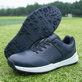 Мужская обувь для гольфа, водонепроницаемые кожаные кроссовки для гольфа, большие размеры 39-48