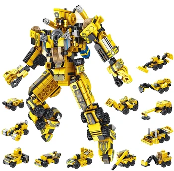 Игрушки-роботы для детей, 573 шт, строительные игрушки 25-в-1, обучающие креативные строительные кирпичи, инженерные блоки для детей