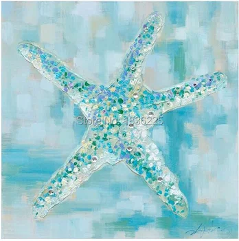 красивая синяя раковина Картина маслом на холсте настенный декор в виде морской раковины картина ручной работы напрямую от художника Art handmade abstract