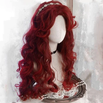 HOUYAN synthesis Красные длинные волнистые вьющиеся волосы косплей Лолита девушка парик средней части Термостойкий парик парик для вечеринки