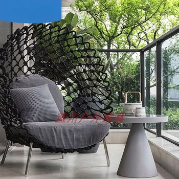 Изготовленный на заказ уличный стол и стул в форме яйца, дизайнерская модель комнаты, диван из ротанга, сад во внутреннем дворе, вилла типа 