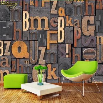 beibehang 3D письмо ностальгический ретро британский премьер Европейский английский алфавит обои KTV фреска обои 3D украшение спальни