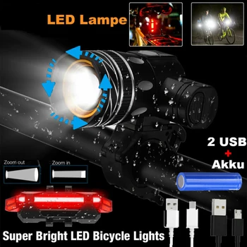 1000ЛМ Велосипедная Фара, Велосипедный фонарик, светодиодный USB Перезаряжаемый фонарь, Алюминиевый Сплав, Велоспорт, Сверхвысокий луч, низкие Аксессуары