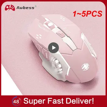 1 ~ 5ШТ Перезаряжаемая беспроводная мышь Игровой Компьютер Бесшумная мышь USB Механическая Киберспортивная подсветка PC Gamer Mouse Для
