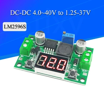 Понижающий модуль постоянного тока LM2596S DC/DC 4,0 ~ 40 В до 1,25-37 В Регулируемый Регулятор напряжения Со светодиодным Вольтметром Stlxy