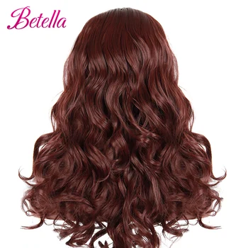 Синтетические парики на кружеве Betella, красный объемный волнистый парик, косплей-парики для чернокожих женщин, супер волокнистые волосы, натуральные парики, синтетические парики