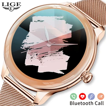 Смарт-часы с Температурой тела LIGE, Женские 2023, Bluetooth-вызов, Умные Часы, Мужские, Полностью сенсорный Спортивный Фитнес-трекер, Водонепроницаемый браслет