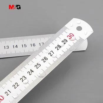 1 шт. Металлическая Линейка M & G, линейка 20/30 см с дюймовыми градуировками, Канцелярские принадлежности для студентов