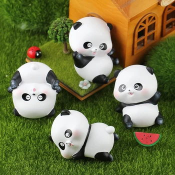1 шт., милое детское украшение в виде панды из смолы, миниатюрные фигурки, Озорная панда, украшение для кукольного домика ручной работы, микро-пейзаж