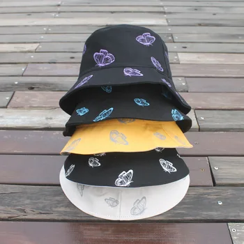 Женские шляпы-бабочки с двусторонним принтом Боб, мужские летние весенние панамы, хип-хоп кепки, Складные шляпы для рыбалки От солнца