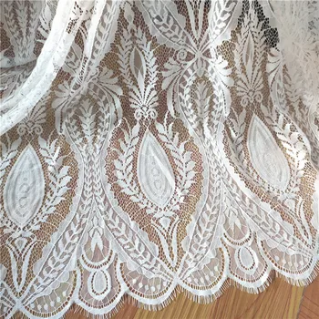 Белые ресницы кружевная ткань полое платье юбка подол платья ткань для ресниц полная ширина аксессуары длиной 3 метра