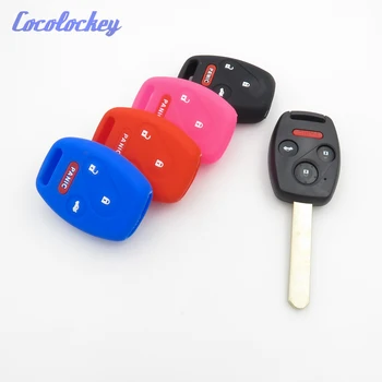 Cocolockey Силиконовый Чехол для ключей Автомобильный Чехол Для Защиты Кожи Комплект для Honda Accord CRV Civic Pilot Insight Ridgeline 3 + 1 Кнопки Брелок для Ключей
