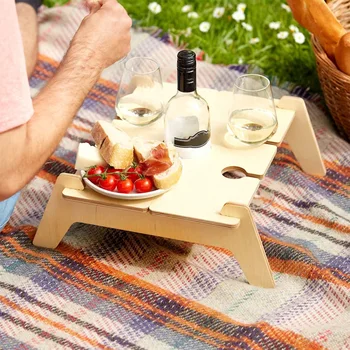 Портативный Стол для пикника с вином, Деревянный Стол для закусок и сыра, Поднос для послеобеденного чаепития в помещении и на открытом воздухе, для отдыха в кемпинге
