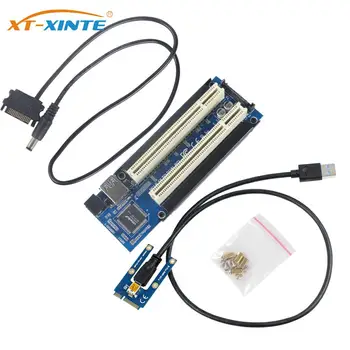 Mini PCI-E Express X1 к Dual PCI Riser Удлинительная карта-адаптер с кабелем USB3.0 для WIN2000/XP/Vista/Win7/Win8/LINUX Дополнительная карта