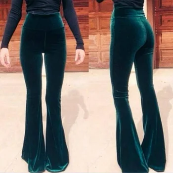 Женские Расклешенные брюки Cross 2023, Осенние брюки-стрейч с высокой талией, большие размеры, однотонные Модные повседневные женские брюки-клеш, Новинка
