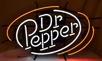 Изготовленная на Заказ Стеклянная Неоновая Световая Вывеска Пивного Бара Dr Pepper
