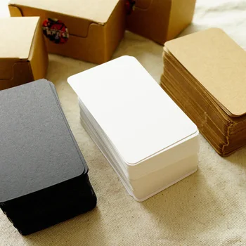 100 Листов Высококачественной чистой крафт-бумаги Черно-белые карточки для заметок DIY Handcraft Journal Word Карточка-закладка Канцелярские принадлежности