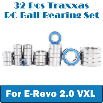 Комплект подшипников RC, совместимый с Traxxas (32 шт.) E-Revo 2.0 VXL, синий комплект прецизионных шарикоподшипников с резиновым уплотнением