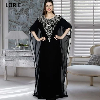 Вечерние платья LORIE Dubai, расшитые бисером, Черные Шифоновые платья для Выпускного вечера на Ближнем Востоке, Винтажные для женщин, Большие размеры, Новинка 2021