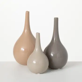 Теплый глянцевый набор керамических ваз 3, 10 
