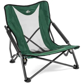 Компактный низкопрофильный походный стул Cascade Mountain Tech для улицы с чехлом для переноски-зеленый