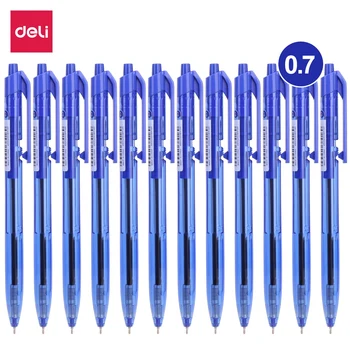 Шариковая ручка DELI 0,7 мм Офисные Шариковые ручки 12 шт./кор. Сглаживающие Чернила для Письма с низкой вязкостью, Канцелярские принадлежности